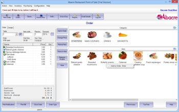 Abacre Restaurant Point of Sales screenshot