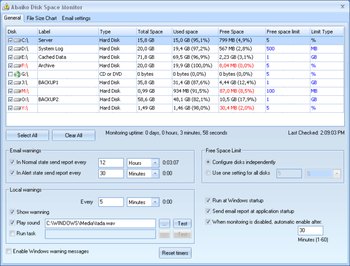 Abaiko Disk Space Monitor screenshot