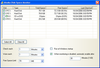 Abaiko Disk Space Monitor screenshot 3