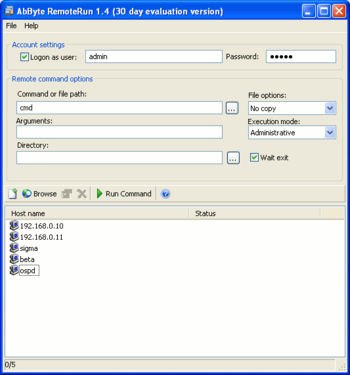 AbByte RemoteRun screenshot 2
