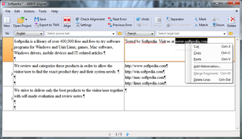 ABBYY Aligner screenshot