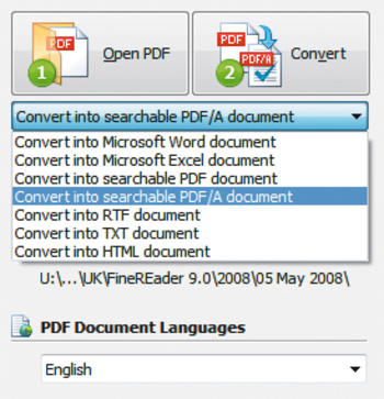 ABBYY PDF Transformer screenshot