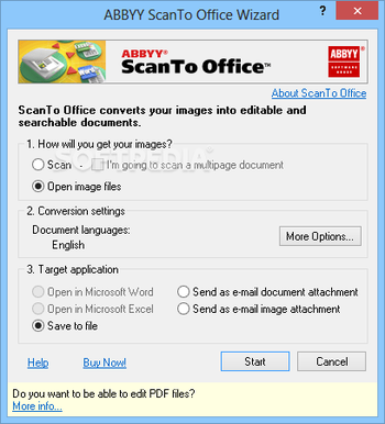 ABBYY ScanTo Office screenshot