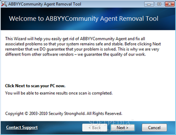 ABBYYCommunity Agent Removal Tool screenshot
