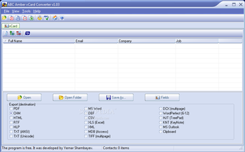 ABC Amber vCard Converter screenshot