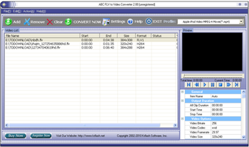 ABC FLV to Video Converter screenshot