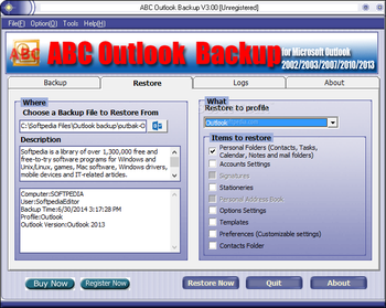 ABC Outlook Backup screenshot 2