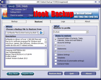 ABC Outlook Backup screenshot 5