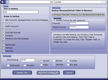 ABC Windows Live Mail Backup screenshot 5