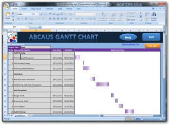 ABCAUS Excel Gantt Chart screenshot