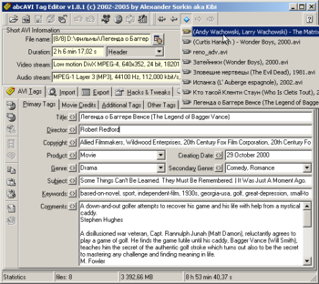 abcAVI Tag Editor screenshot 2