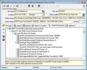 abcAVI Tag Editor screenshot