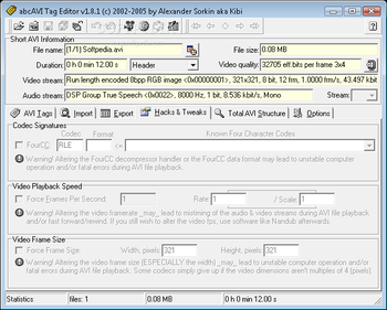 abcAVI Tag Editor screenshot 2