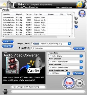 Abdio Audio Video Converter screenshot