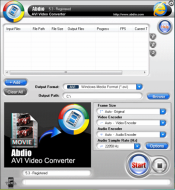 Abdio AVI Video Converter screenshot