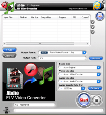 Abdio FLV Video Converter screenshot 2