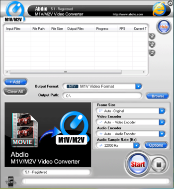 Abdio M1V M2V Video Converter screenshot 2