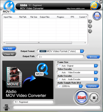 Abdio MOV Video Converter screenshot 2