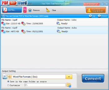 Abdio PDF to Word screenshot