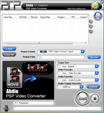 Abdio PSP Video Converter screenshot 3
