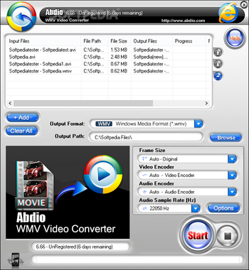 Abdio WMV Video Converter screenshot