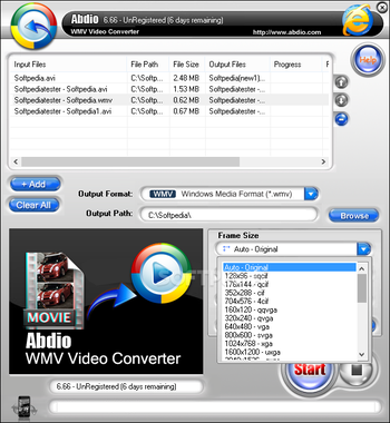 Abdio WMV Video Converter screenshot 2