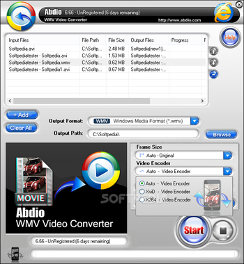 Abdio WMV Video Converter screenshot 3