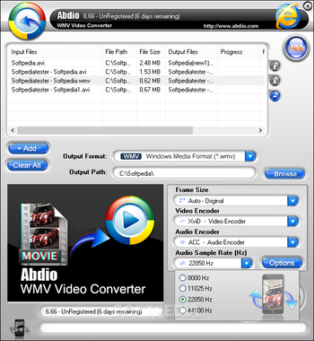 Abdio WMV Video Converter screenshot 5