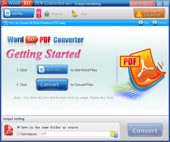 Abdio Word to PDF Converter screenshot