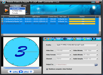 ABest Video to AppleTV 3GP SWF Converter screenshot 2