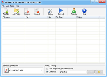 Abex HTML to PDF Converter screenshot