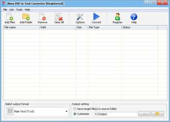 Abex PDF to Text Converter screenshot