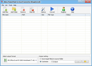 Abex PowerPoint to Excel Converter screenshot