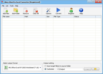 Abex Word to Excel Converter screenshot