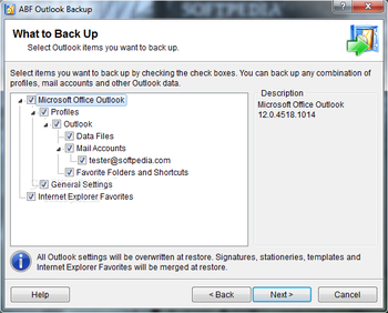 ABF Outlook Backup screenshot 2
