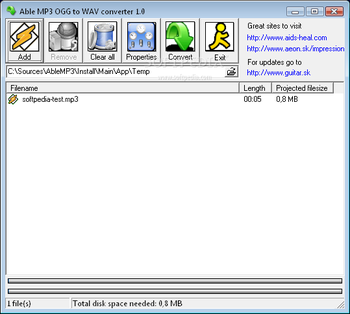 Able MP3 OGG to WAV Converter screenshot