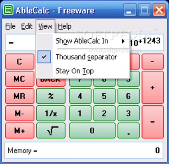 AbleCalc screenshot 2