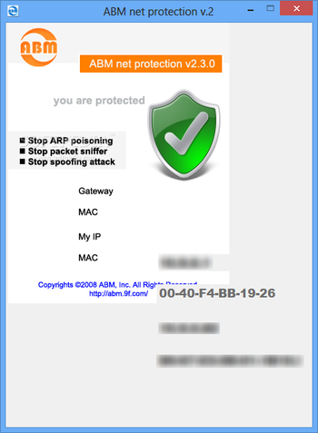 ABM net protection screenshot