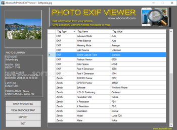 Abonsoft Photo EXIF Viewer screenshot 2