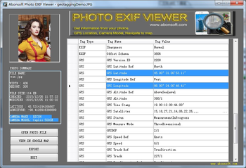 Abonsoft Photo EXIF Viewer screenshot 3