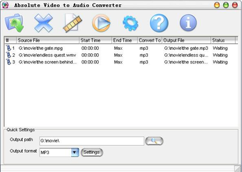 Absolute Video to Audio Converter screenshot