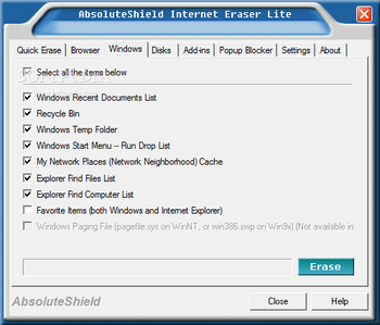 AbsoluteShield Internet Eraser Lite screenshot 3