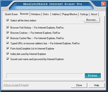AbsoluteShield Internet Eraser Pro screenshot 2