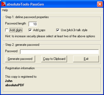 absoluteTools-PassGen screenshot