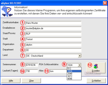 abylon SELFCERT screenshot 2