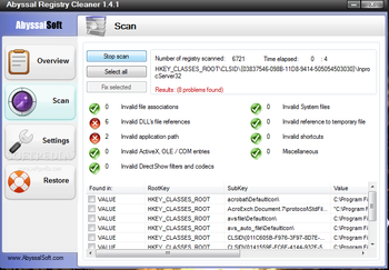 Abyssal Registry Cleaner screenshot