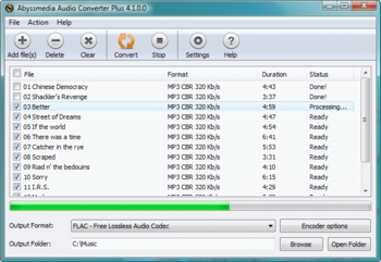 Abyssmedia Audio Converter Plus screenshot