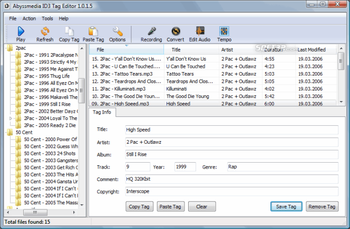 Abyssmedia ID3 Tag Editor screenshot 3