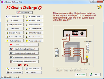 AC Circuits Challenge screenshot