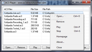 AC3 Player screenshot